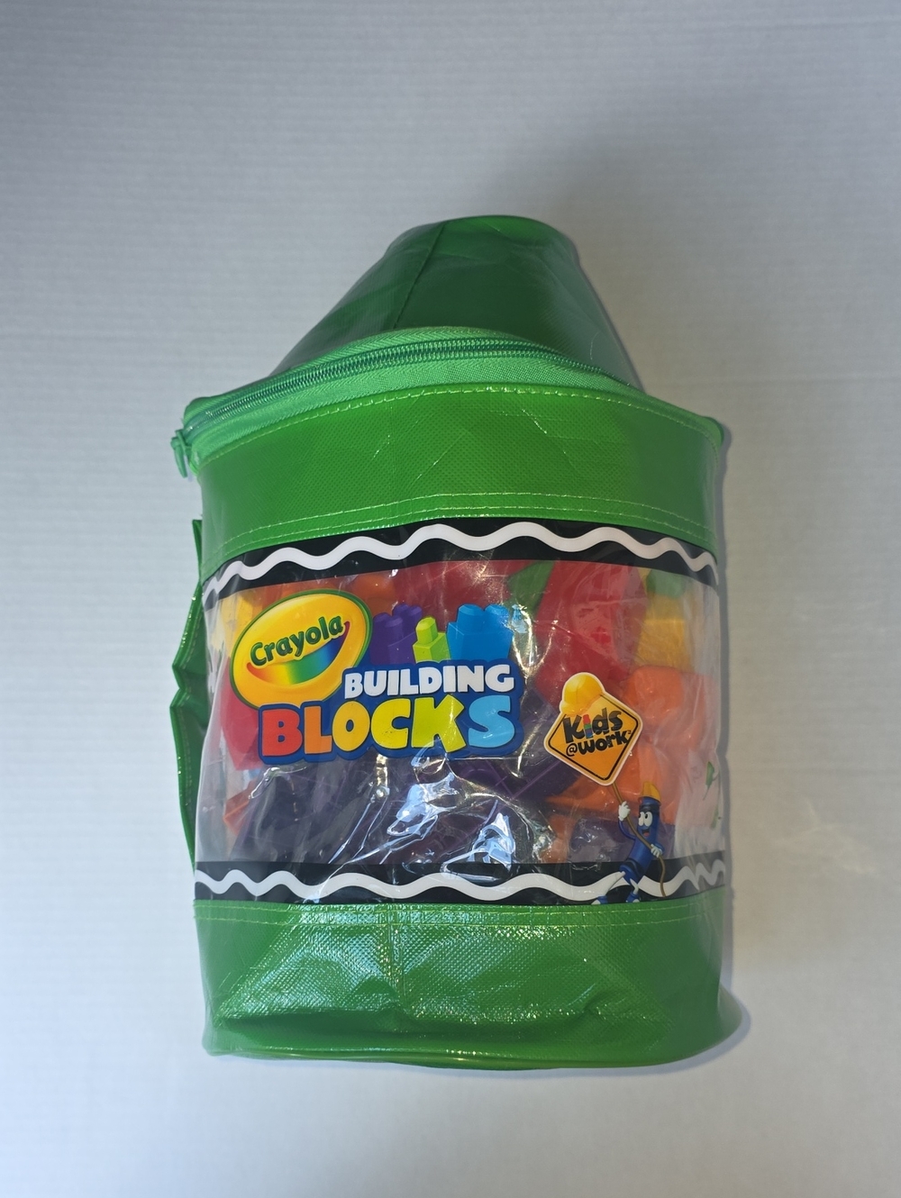 Crayola Green Carrying Case with Multicolor Building Blocks